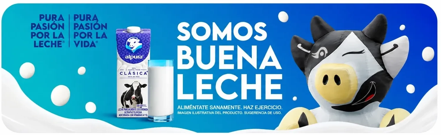 Banner de Alpura con el mensaje Somos buena leche